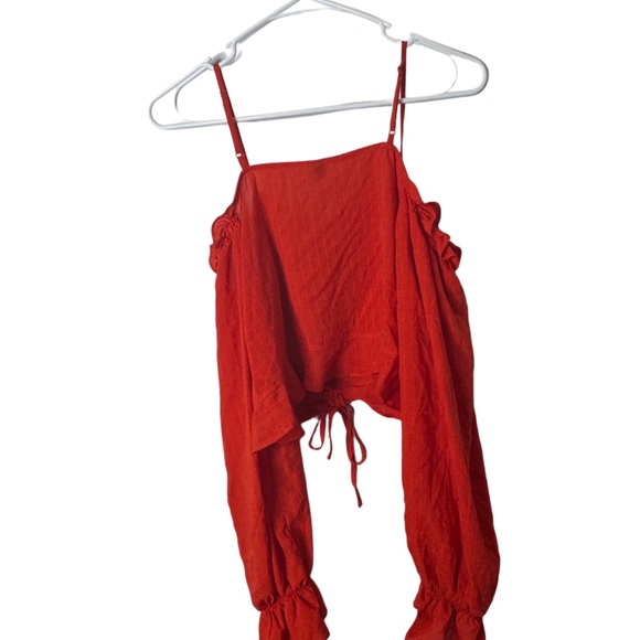 H&M Vibrant Red Ruffle Blouse - Picture 4 of 4